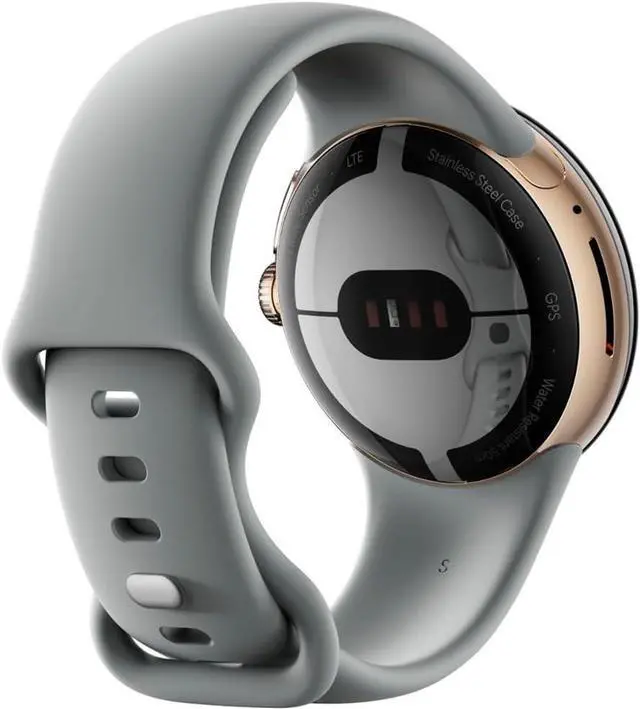 Alt view image 3 of 3 - Google Pixel Watch - Android Smartwatch with Fitbit Activity Tracking - Heart Rate Tracking Watch - Champagne Gold Stainless Steel case with Hazel Active band - LTE - Great Condition