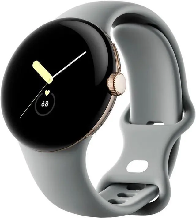 Main image of Google Pixel Watch - Android Smartwatch with Fitbit Activity Tracking - Heart Rate Tracking Watch - Champagne Gold Stainless Steel case with Hazel Active band - LTE - Great Condition