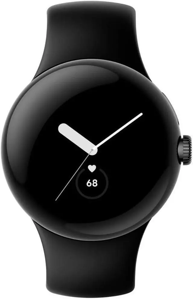 Alt view image 2 of 4 - Google Pixel Watch - Android Smartwatch with Fitbit Activity Tracking - Heart Rate Tracking Watch - Matte Black Stainless Steel case with Obsidian Active band - LTE - Grade A