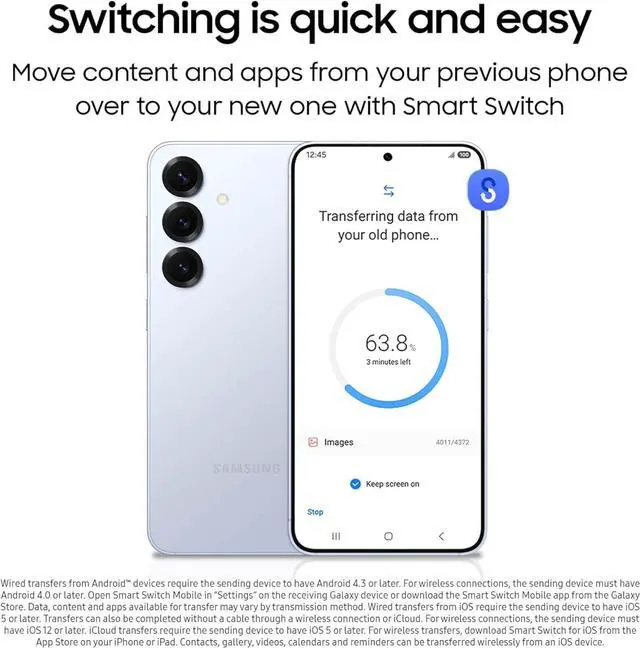 Alt view image 2 of 5 - Samsung Galaxy S25 SM-S931U 128GB 12GB RAM Unlocked Smartphone - 6.2" - Icy Blue - Grade A+