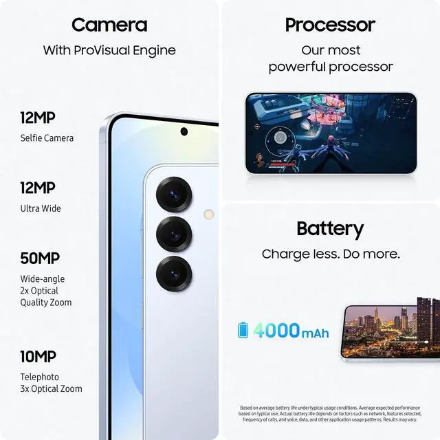 Alt view image 3 of 5 - Samsung Galaxy S25 SM-S931U 128GB 12GB RAM Unlocked Smartphone - 6.2" - Icy Blue - Grade A+