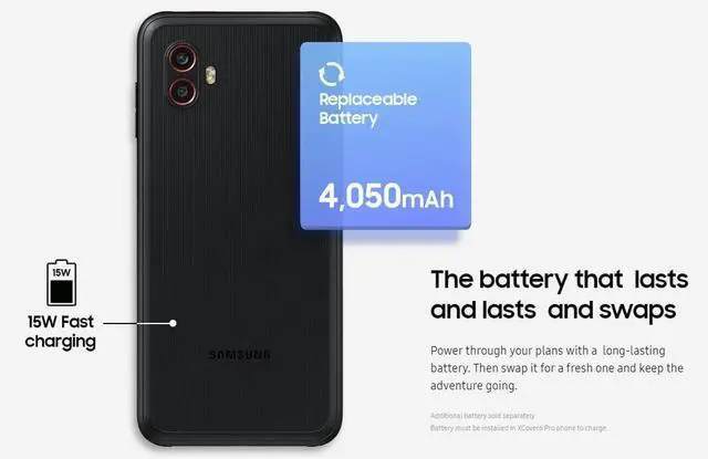 Alt view image 5 of 5 - Samsung Galaxy Xcover6 Pro 128GB 6GB RAM Unlocked 5G Smartphone (Black) - Grade A