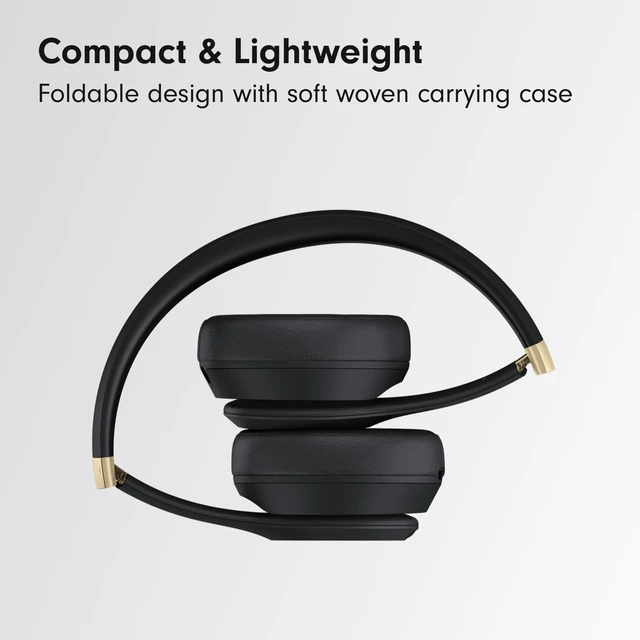 Alt view image 3 of 4 - Beats Solo 4 - Wireless Bluetooth On-Ear Headphones, Apple & Android Compatible - Black & Gold (Excellent)