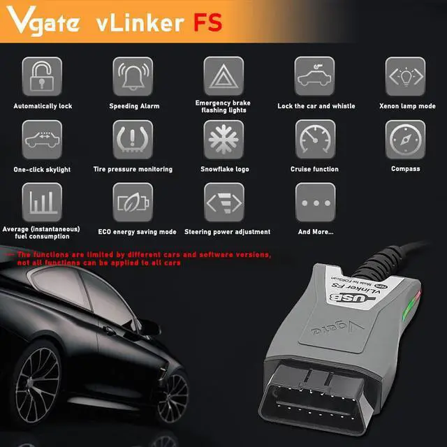 Alt view image 2 of 7 - Vgate vLinker FS ELM327 For Ford FORScan HS/MS-CAN ELM 327 OBD 2 OBD2 Car Diagnostic Scanner Interface Tools OBDII For Mazda
