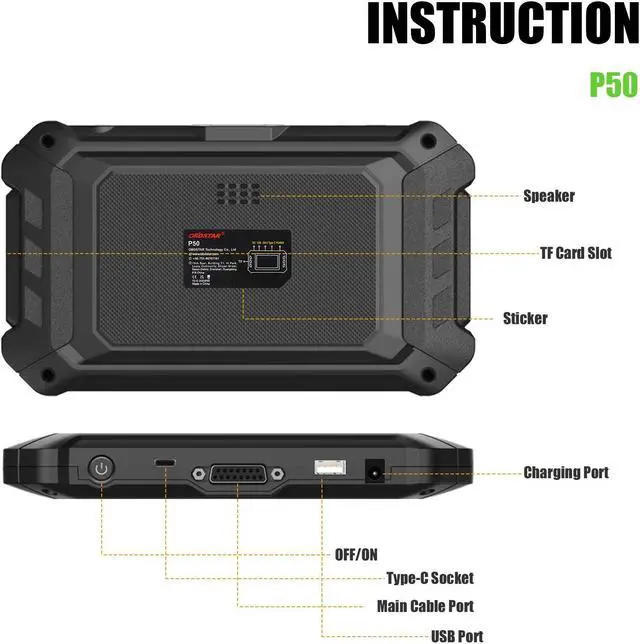 Alt view image 3 of 7 - OBDSTAR P50 Airbag Reset Tool Support Read & Clear Fault Codes by OBD/ BENCH Covers 51 Brands and Over 7100 ECU Part No.
