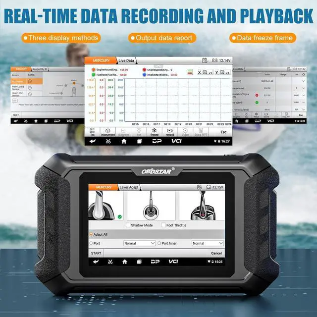 Alt view image 4 of 7 - OBDSTAR iScan MERCURY Marine Diagnostic Tool Support DFI 2, Optimax, Seapro, Verado, 40HP-300HP Engines with M064 Mercury Cable