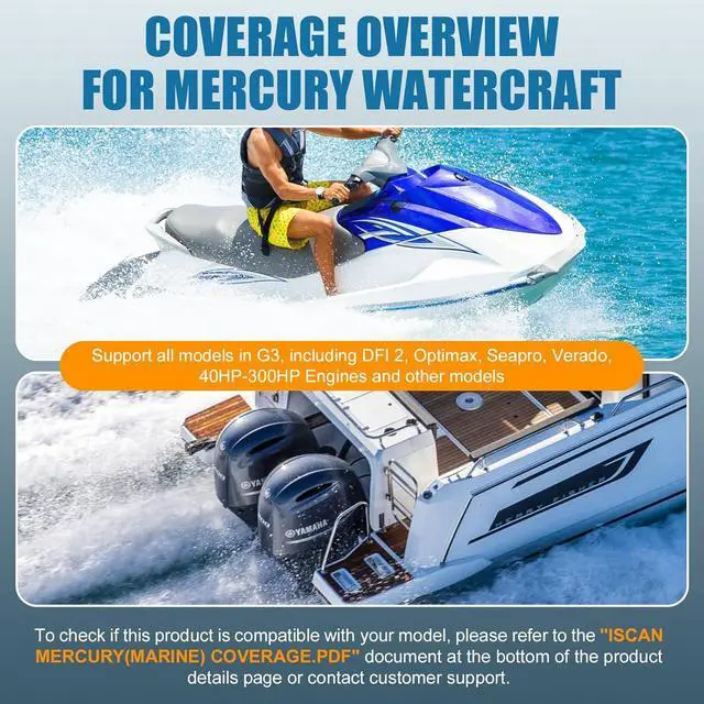 Alt view image 5 of 7 - OBDSTAR iScan MERCURY Marine Diagnostic Tool Support DFI 2, Optimax, Seapro, Verado, 40HP-300HP Engines with M064 Mercury Cable