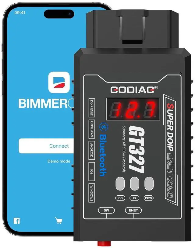 Main image of GODIAG GT327 Super DOIP ENET OBD2 Bluetooth Scanner, ELM327 v1.5 FULL Bluetooth 4.0 Adapter, Ethernet Cable for Android iOS PC Support Voltage Display