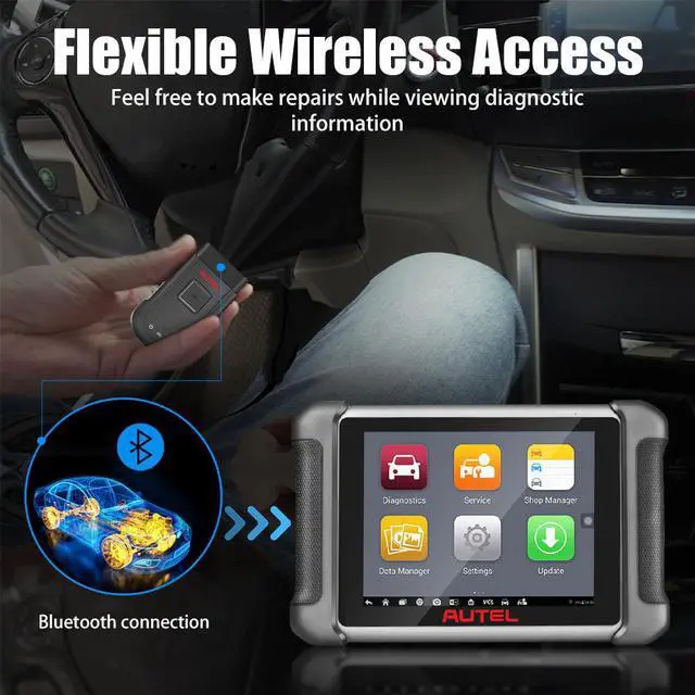 Alt view image 7 of 7 - Autel MaxiSYS-VCI 100 Compact Bluetooth Vehicle Communication Interface MaxiVCI V100 Works for Autel MS906BT/ MS906TS/ MK908P/ Elite