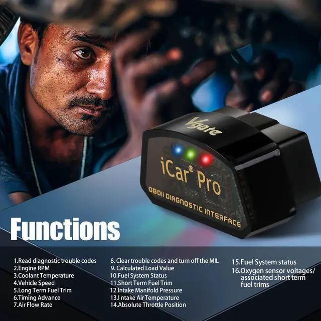 Alt view image 2 of 7 - Vgate iCar Pro Bluetooth 4.0 (BLE) OBD2 Fault Code Reader OBDII Code Scanner Car Check Engine Light for iOS/Android
