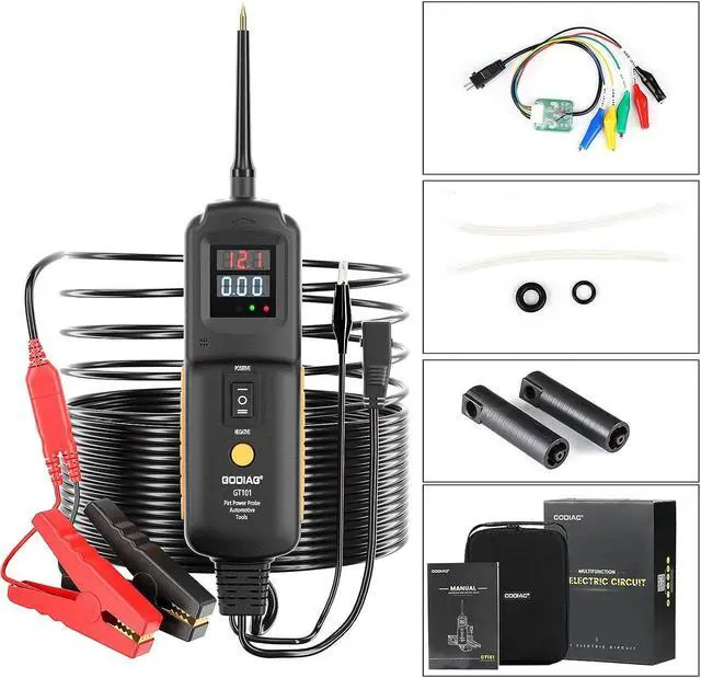 Alt view image 6 of 7 - Power Circuit Probe Kit, GODIAG GT101 Automotive Circuit Tester, Relay Fuse Voltage Tester, Car Electrical System Test Tool, Fuel Injector Tester & Cleaner with 20ft Cable for 6-40V Vehicles