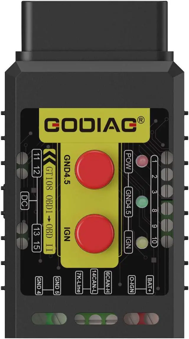 Main image of GODIAG GT108 C Configuration OBDI-OBDII Universal Conversion Adapter For Cars, SUVs, Trucks, Tractors, Mining Vehicles, Generators, Boats, Motorcycles
