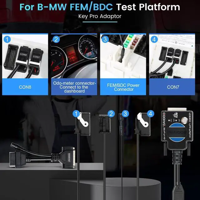 Alt view image 7 of 7 - FEM BDC Test Platform, Godiag OBD2 Diagnostic Cable, Car FEM BDC Programming Platform, Key Programmer Connector Works with Lonsdor Autel IM608 VVDI2 CGDI ACDP