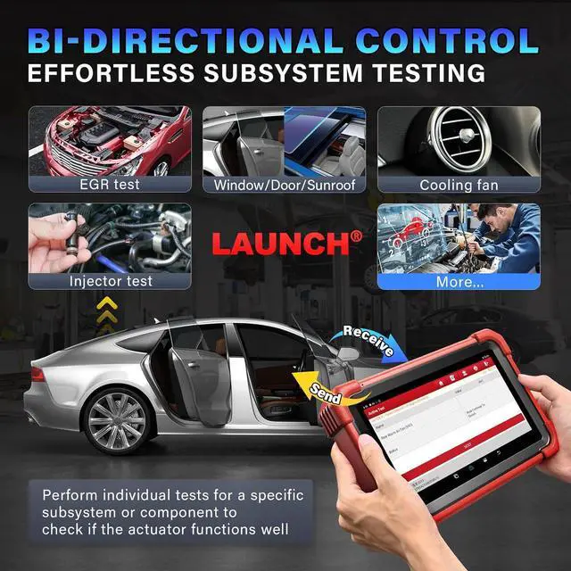 Alt view image 5 of 7 - LAUNCH X431 CRP919XBT OBD2 Scanner 2023 Bidirectional Diagnostic Tool,CANFD&DOIP Support 2024 Model,2Yrs Update,Wireless Diagnostic with DBScar VII,FCA AutoAuth,VAG Guided,ECU Coding,IMMO