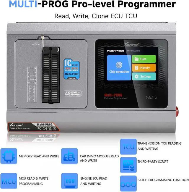 Alt view image 5 of 7 - Xhorse Multi-Prog Programmer ECU Programmer Update of VVDI Prog with Free MQB48 License Expert Mode Batch Write Chips