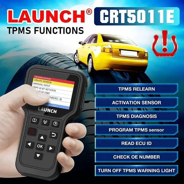 Alt view image 2 of 7 - 2024 Newest LAUNCH CRT5011E TPMS Relearn Tool,OBDII Code Reader,Activate/Relearn All Brand Sensors, Read&Program LTR-01 Sersors (315/433MHz),Reset TPMS,Free Upgrade