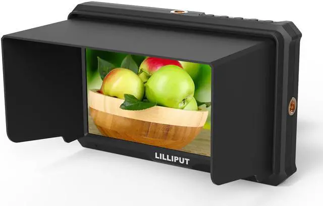 Alt view image 7 of 15 - Lilliput A5 5" 1920x1200 8bit light weight 4K HDMI DSLR Camera field monitor F970/LP-E6 Plate with Sunshade