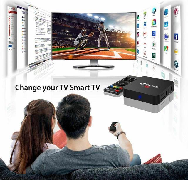 MXQ Pro 4K Updated Stream Media Android 7.1 TV Box Quard Core Wi Fi UHD  Movies 