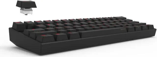 Alt view image 4 of 6 - Anne Pro 2 Wired/ Wireless Gaming Mechanical Keyboard 60% RGB Bluetooth 4.0 PBT Key Cap N-Key Roll Over Type-c Red Switch (Black)
