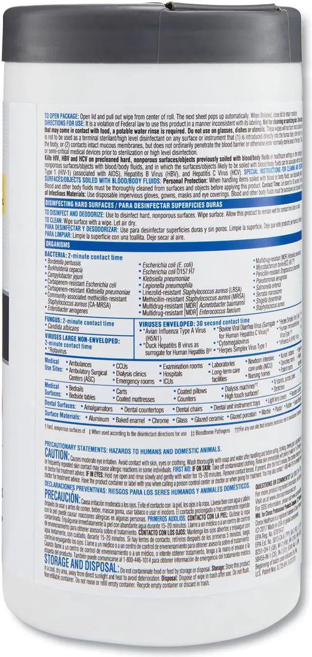 Alt view image 3 of 8 - Disinfecting Wipes No Bleach 6-3/4"x8" 85/Canister White