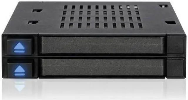 Alt view image 2 of 8 - Icy Dock MB522SP-B | Dual 2X 2.5 SSD & HDD Dock Tool-Less Hot-Swap SATA / SAS Mobile Rack Enclosure for 3.5 Bay | flexiDock Series
