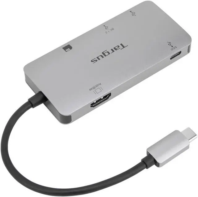Alt view image 2 of 7 - Targus USB-C Multi-Port Single Video Adapter and Card Reader with 100W PD Pass-Thru - ACA953USZ