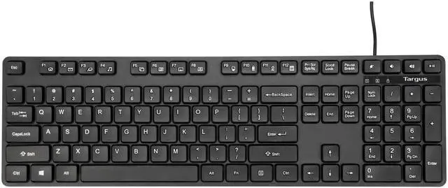 Alt view image 7 of 7 - Targus USB Wired Keyboard - Cable Connectivity - USB Interface - 104 Key - QWERTY Layout - PC, Mac - Black