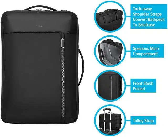 Alt view image 3 of 14 - Targus Urban TBB595GL Carrying Case (Backpack) for 15.6" Notebook - Black