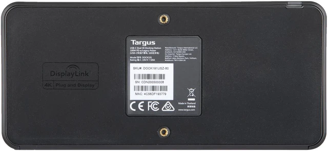 Alt view image 5 of 9 - Targus USB-C Universal DV4K Docking Station with 100W Power Delivery & 10Gbps USB-C Port - DOCK191USZ
