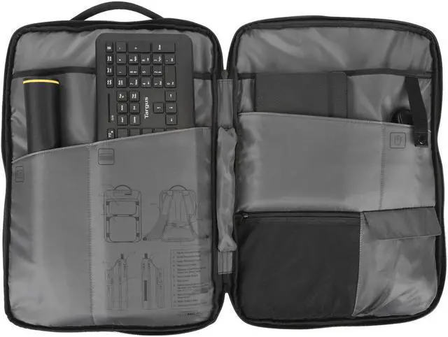 Alt view image 7 of 13 - Targus 2 Office TBB615GL Carrying Case Backpack for 15" to 17.3" Notebook Black