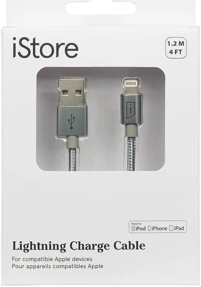 Main image of Targus iStore Lightning Charge 4ft (1.2m) Braided Cable (Space Gray) - ACC994CAI