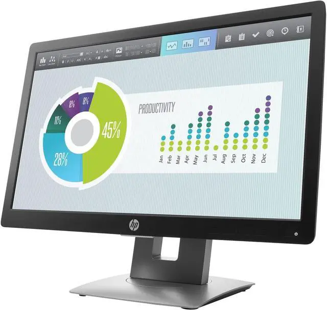 Alt view image 12 of 12 - HP EliteDisplay E202 20" HD+ 1600 x 900 HDMI DisplayPort VGA USB 2.0 Hub Anti-Glare LED Backlit IPS Monitor
