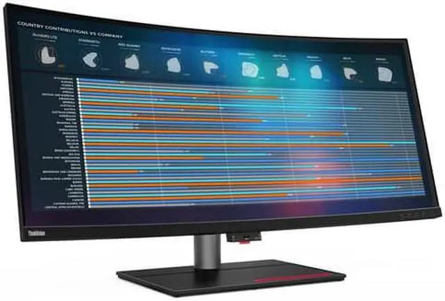 Alt view image 11 of 20 - Lenovo ThinkVision 39.7 inch Ultra-Wide Curved Monitor - P40w-20