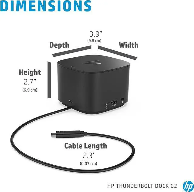 Alt view image 4 of 7 - HP G2 Dock Thunderbolt 120W Docking Station Port Replicator USB-C 2UK37AA