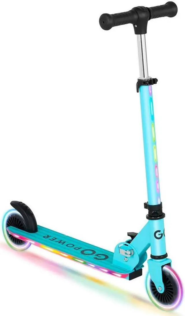 Alt view image 2 of 7 - GoPowerBike GoLume 2-Wheel Scooter for Kids | Foldable Kick Scooter with Light Up Deck & Wheels | for Boys and Girls Ages 5