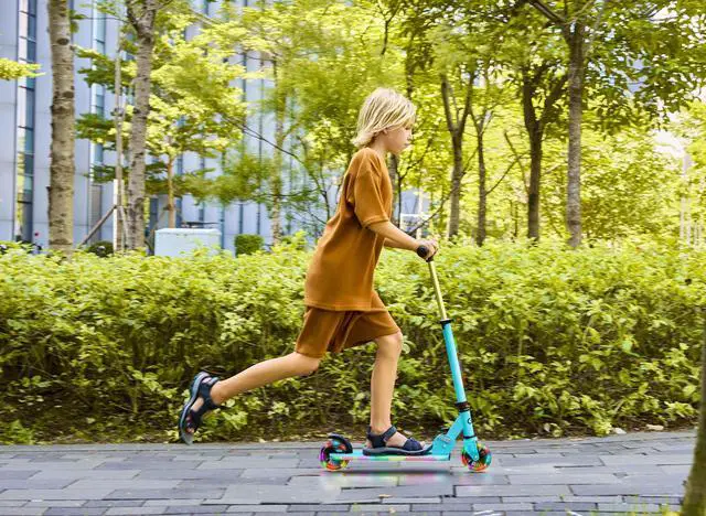 Alt view image 4 of 7 - GoPowerBike GoLume 2-Wheel Scooter for Kids | Foldable Kick Scooter with Light Up Deck & Wheels | for Boys and Girls Ages 5