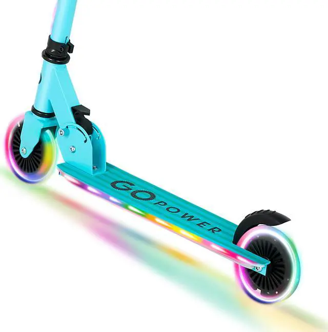 Alt view image 7 of 7 - GoPowerBike GoLume 2-Wheel Scooter for Kids | Foldable Kick Scooter with Light Up Deck & Wheels | for Boys and Girls Ages 5