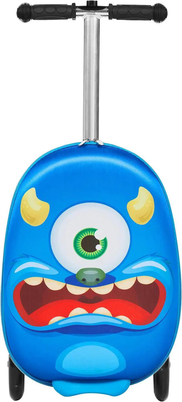 Alt view image 2 of 7 - GoPowerBike GoVoyage Kids 2-in-1 Luggage Scooter | 3-Wheel Design with Light-Up Wheels, Foldable and Convertible for Travel | Blue