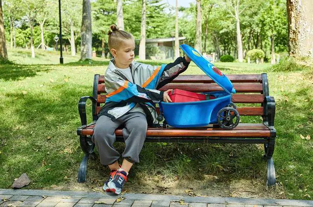 Alt view image 3 of 7 - GoPowerBike GoVoyage Kids 2-in-1 Luggage Scooter | 3-Wheel Design with Light-Up Wheels, Foldable and Convertible for Travel | Blue