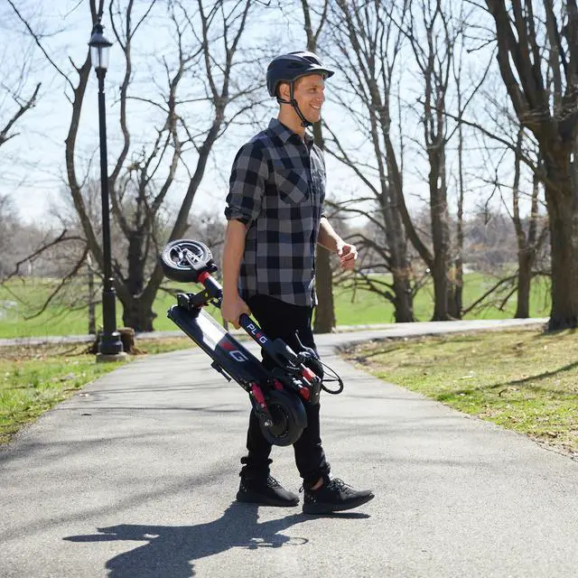 Alt view image 2 of 7 - GoPowerBike PlugCity Foldable Electric Scooter | Weighs Only 37lbs | 500W 48V Battery w/ 25 Mile Range | 22MPH Top Speed in 8.5 Tires | Digital LCD Screen | UL2272