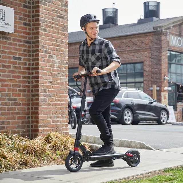 Alt view image 3 of 7 - GoPowerBike PlugCity Foldable Electric Scooter | Weighs Only 37lbs | 500W 48V Battery w/ 25 Mile Range | 22MPH Top Speed in 8.5 Tires | Digital LCD Screen | UL2272