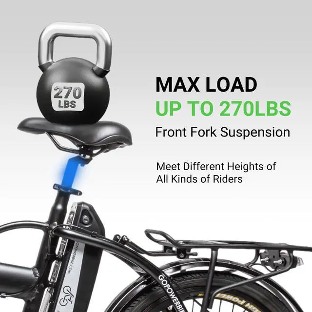 Alt view image 7 of 7 - GoPowerBike GoCity Folding Electric City Bike (Refurbished)