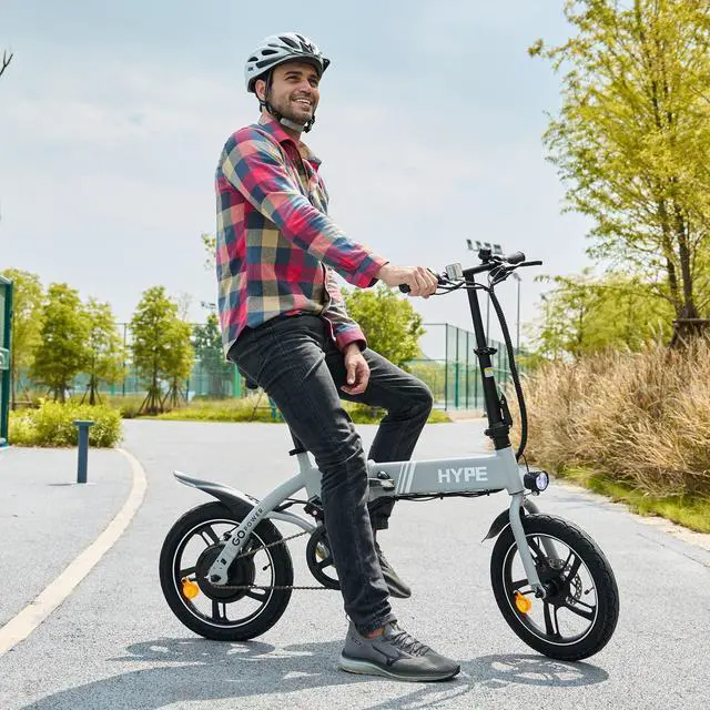 Alt view image 2 of 7 - GoPowerBike GoHype Electric Bike | Slim Folding Design | 16" Tires | 20 mph Top Speed | 20 Mile Range | 3 Pedal Assist Modes | Class 1 and 2 eBike