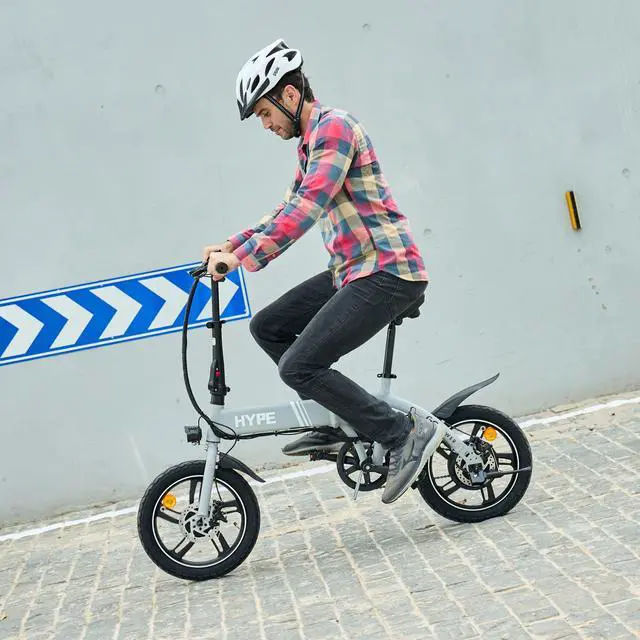 Alt view image 3 of 7 - GoPowerBike GoHype Electric Bike | Slim Folding Design | 16" Tires | 20 mph Top Speed | 20 Mile Range | 3 Pedal Assist Modes | Class 1 and 2 eBike