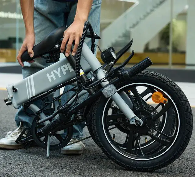 Alt view image 4 of 7 - GoPowerBike GoHype Electric Bike | Slim Folding Design | 16" Tires | 20 mph Top Speed | 20 Mile Range | 3 Pedal Assist Modes | Class 1 and 2 eBike