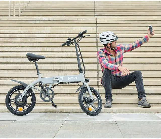 Alt view image 5 of 7 - GoPowerBike GoHype Electric Bike | Slim Folding Design | 16" Tires | 20 mph Top Speed | 20 Mile Range | 3 Pedal Assist Modes | Class 1 and 2 eBike