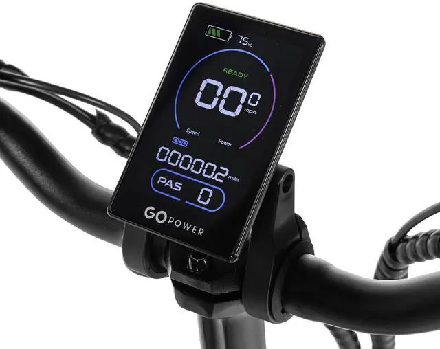 Alt view image 3 of 7 - GoPowerBike GoPlus Folding Electric Bike | 20" Fat Tire eBike | 500W Motor, 20mph Top Speed | 45+ Mile Range, 5 Pedal-Assist Levels | Removable Battery | Class 1 & 2 sand