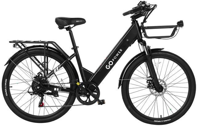 Main image of GoPowerBike GoVelo  Electric Adult Bike | 26 Tires | Top Speed 20MPH | Up to 50 Miles+ Range | 500W Motor | Removable Battery Black/Black