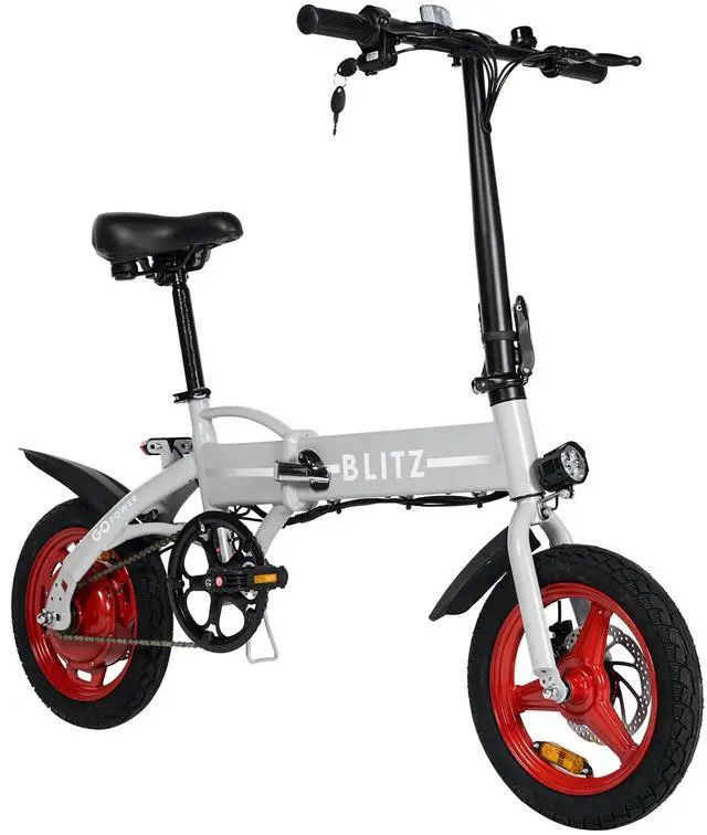 Alt view image 2 of 7 - GoPowerBike GoBlitz Electric Bike | Lightweight Compact Design Folding Adult Mini E-Bike | Dual Disc Brakes | Throttle and Pedal Assist | 350W Motor | 14 Tires | Up to 30 Mile Range