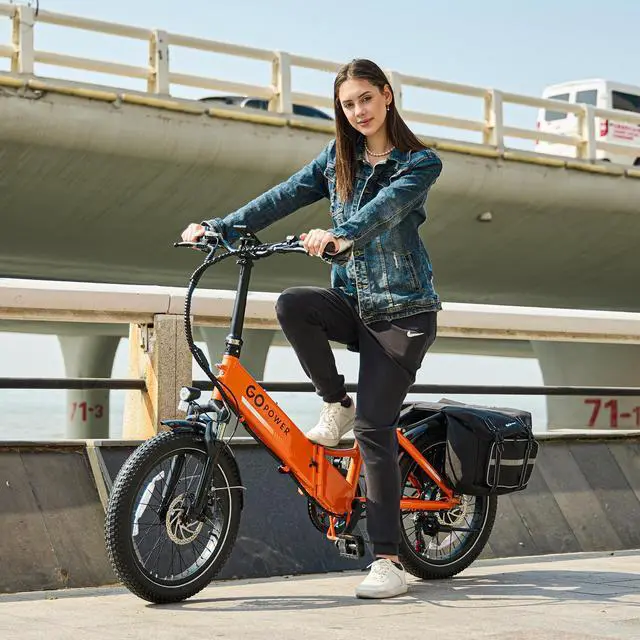 Alt view image 3 of 7 - GoPowerBike GoPlus Folding Electric Bike | 20" Fat Tire eBike | 500W Motor, 20mph Top Speed | 45+ Mile Range, 5 Pedal-Assist Levels | Removable Battery | Class 1 & 2